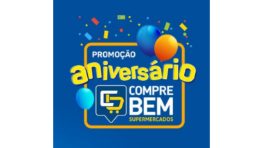 A Promoção Aniversário Compre Bem Supermercados vai distribuir gratuitamente mais de R$ 330.000,00 Mil Reais em Prêmios - Vejo como participar: